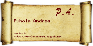 Puhola Andrea névjegykártya